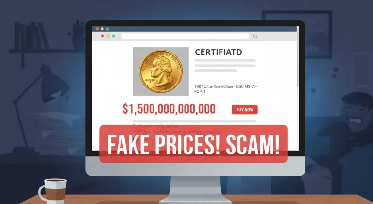 fake prices on the coin on the website